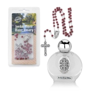 Holyland Rosary Rose Bead Rosary with FREE Holy Water from Jordan River