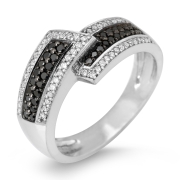 Anbinder Jewelry 14K White Gold Women's Color Block Ring with Diamonds