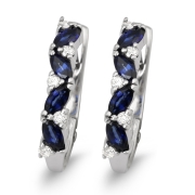 Anbinder Jewelry 14K White Gold Diamond and Sapphire Earrings