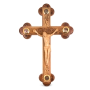 Olive Wood Crucifix With Treasures From The Holy Land
