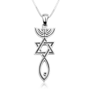 Marina Jewelry 925 Sterling Silver Necklace With Grafted-In Symbol