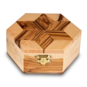 Olive Wood Handmade Star of David Jewelry Box