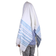 Talitnia Bnei Or  Wool Traditional Tallit Prayer Shawl (Light Blue)