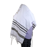 Talitnia Acrylic Wool Traditional Tallit Prayer Shawl (Black and Gold Stripes)