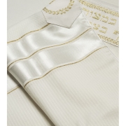 Talitnia Or Wool Blend Tallit Prayer Shawl (White and Gold)