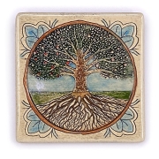 Art in Clay Ceramic Tree of Life Plaque Handmade Wall Hanging