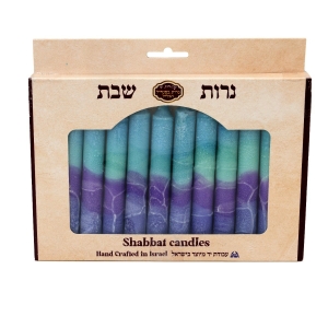 12 Shabbat Candles – Purple and Blue