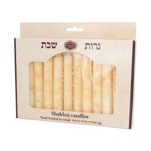 12 Handcrafted Shabbat Candles – Natural