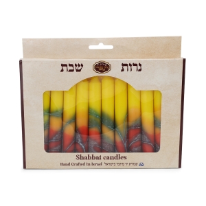12 Shabbat Candles – Yellow and Red
