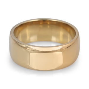 14K Gold Traditional Comfort Edge Wedding Ring From The Holy Land (8 mm)