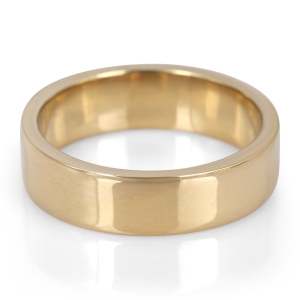 14K Gold Traditional Flat-Sided Wedding Ring From The Holy Land (6 mm)
