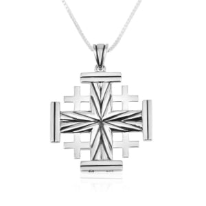 Men's Sterling Silver Outburst Jerusalem Cross Necklace