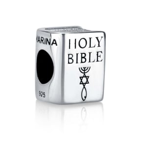 Marina Jewelry Sterling Silver Holy Bible and Grafted-In Bead Charm
