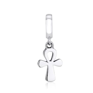 Marina Jewelry Sterling Silver Simple Loop Cross Pendant Bead