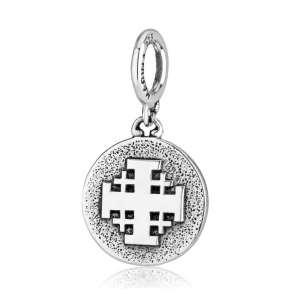 Marina Jewelry Sterling Silver Jerusalem Cross Pendant Bead