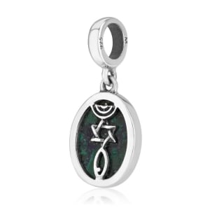 Marina Jewelry Sterling Silver Grafted-In Pendant Charm with Eilat Stone