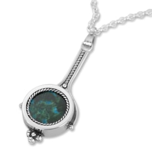 925 Sterling Silver Long Necklace with Eilat Stone
