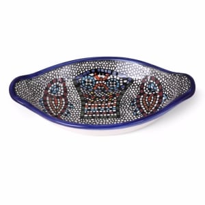 Armenian Ceramics Tabgha Fish Mosaic Oval Serving Bowl