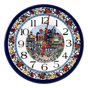 Armenian Ceramic Jerusalem Clock - Small 
