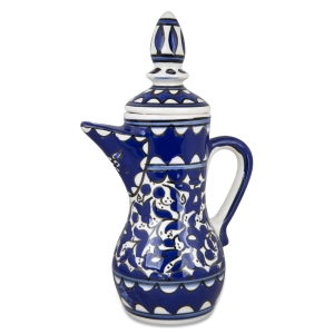 Armenian Ceramics Tall Blue Floral Coffee Pot  