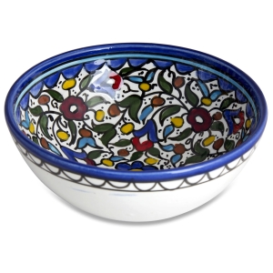 Armenian Ceramics Colorful Flowers Serving Bowl 
