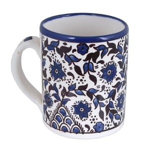 Armenian Ceramic Blue and White Flower Mug