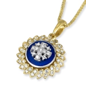 Anbinder Jewelry 14K Gold Jerusalem Cross Halo Pendant with Diamonds