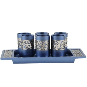 Communion Cup Set With Pomegranate Design By Yair Emanuel (Choice of Colors)