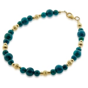 Rafael Jewelry Bracelet with Eilat Stones and Gold-Filled Beads
