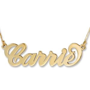 14K Gold Carrie Style Name Necklace