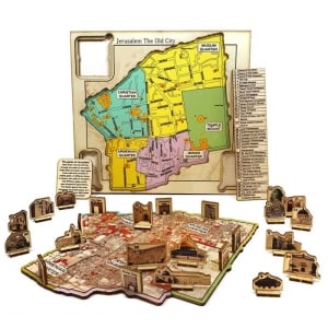 Jerusalem Old City Interactive 3-D Map (Colorful)