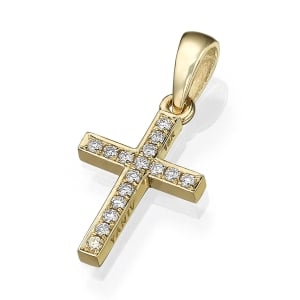 Yaniv Fine Jewelry Diamond-Accented 18K Gold Latin Cross Pendant (Variety of Colors)