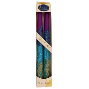 Dipped Taper Candles – Purple, Blue and Beige