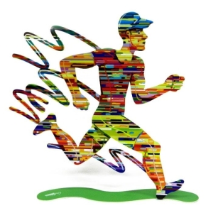 Double-Sided Jogging Man Sculpture by David Gerstein (Signed by Artist)