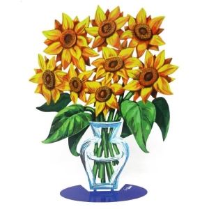 Double-Sided Sunflowers Sculpture by David Gerstein (Signed by Artist)