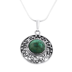 Sterling Silver Vintage Necklace with Eilat Stone