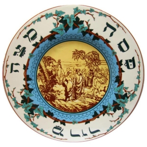 Israel Museum Porcelain 19th Century French Exodus Passover Seder Plate Adaptation