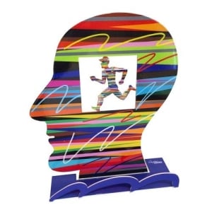 Head With Runner Sculpture By David Gerstein (Signed by Artist)