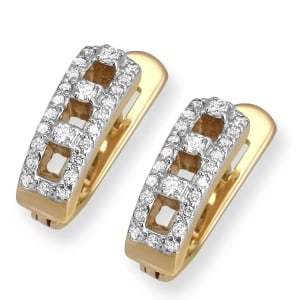Anbinder Two-Tone 14K Gold Vertical Ladder Earrings with Diamonds