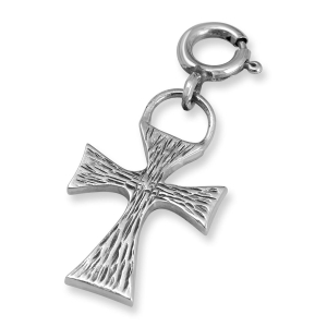 The Israel Museum Egyptian Collection Sterling Silver Etched Roman Cross Clip-On Charm