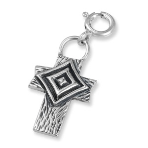 The Israel Museum Sterling Silver Egyptian Collection Star of Bethlehem Cross Clip-On Charm