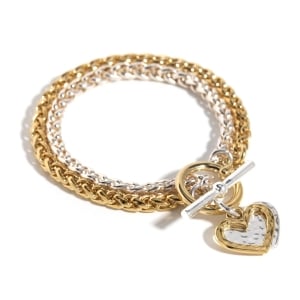 Danon Jewelry Double Heart Chain Bracelet