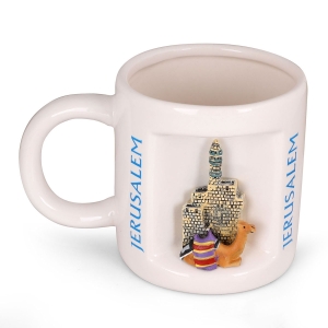 Jerusalem Mug With Three-Dimensional Camel and Tower of David