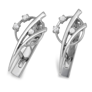 Anbinder 14K White Gold ‘Cosmic Wonder’ Saturn Earrings with Diamond Accents