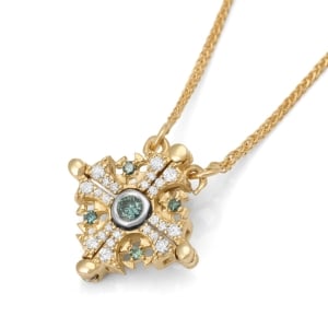 Anbinder Jewelry Women's 14K Gold Magnetic Jerusalem Cross Pendant with Diamonds