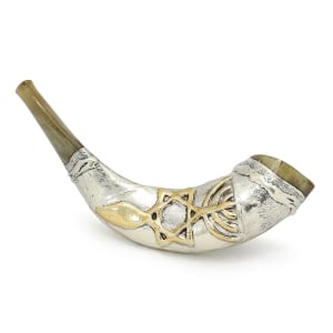 925 Sterling Silver Plated Messianic Grafted-In Ram’s Horn Shofar