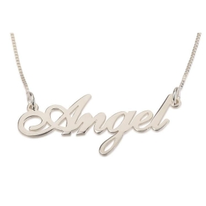 Sterling Silver Name Necklace in English - Angel Script