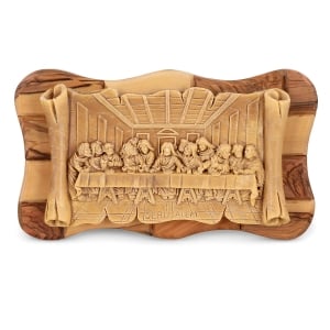 Olive Wood Hand-Carved Last Supper Wall Plaque