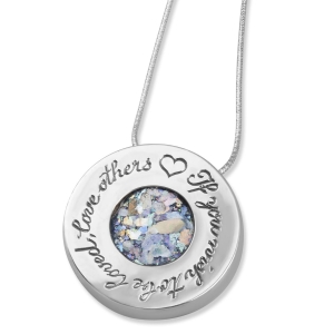 925 Sterling Silver and Roman Glass "If You Want to be Loved" Necklace