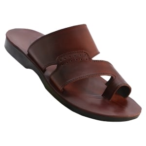 Rafi Handmade Leather Jesus Sandals - Brown